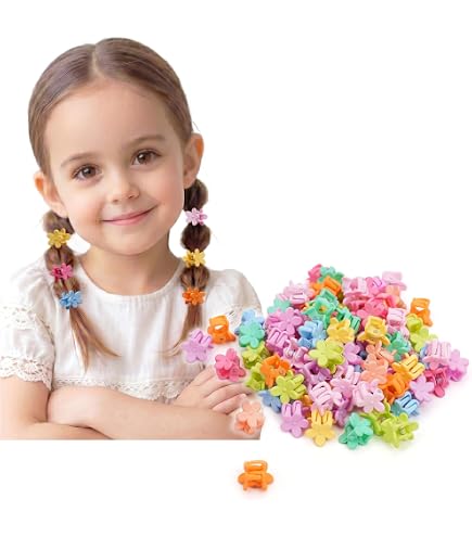 Amazon.co.jp: ミニ ヘアクリップ 100個セット 花 星 クラウン うさぎ